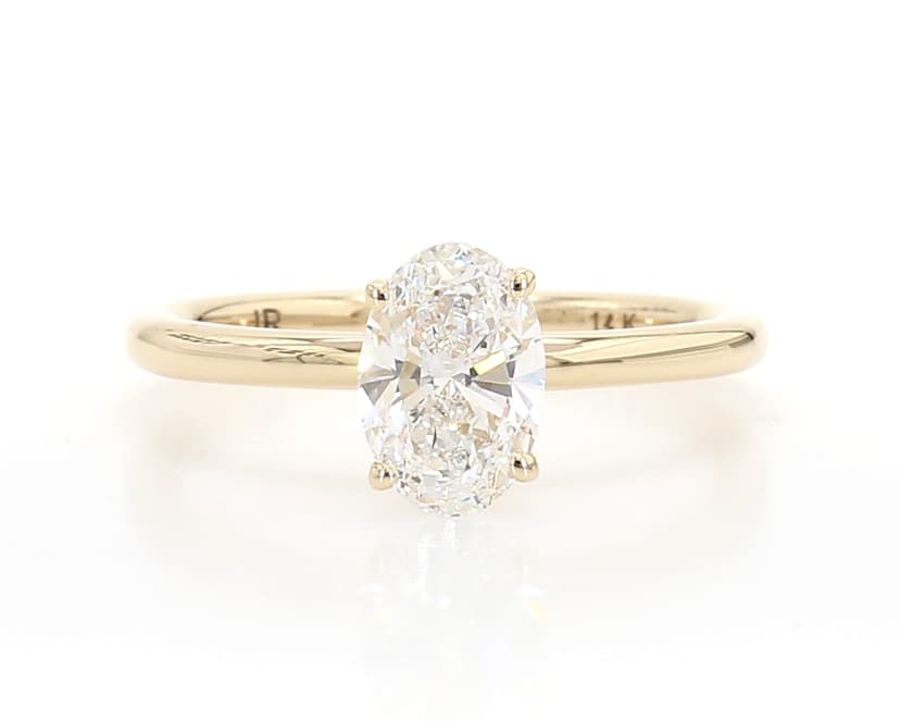 Oval Brilliant Cut Diamond Gold Ring